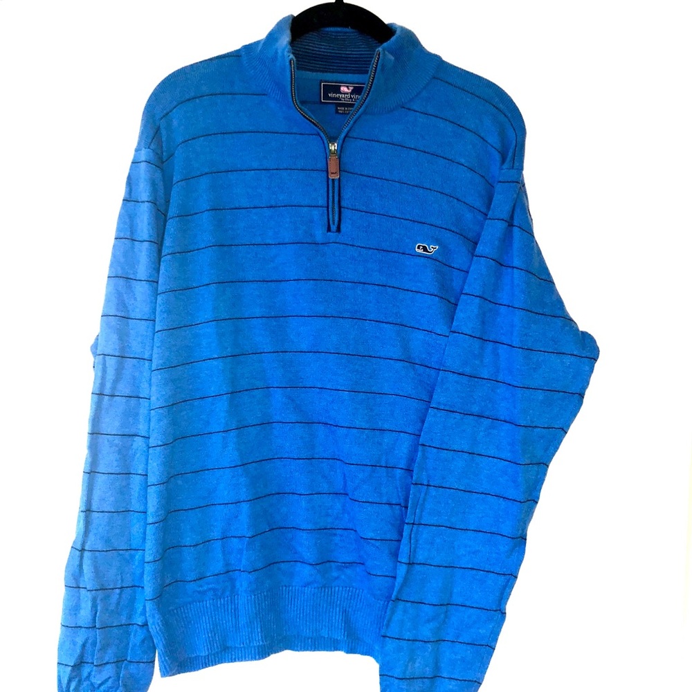 Vineyard Vines men’s royal blue zip sweater